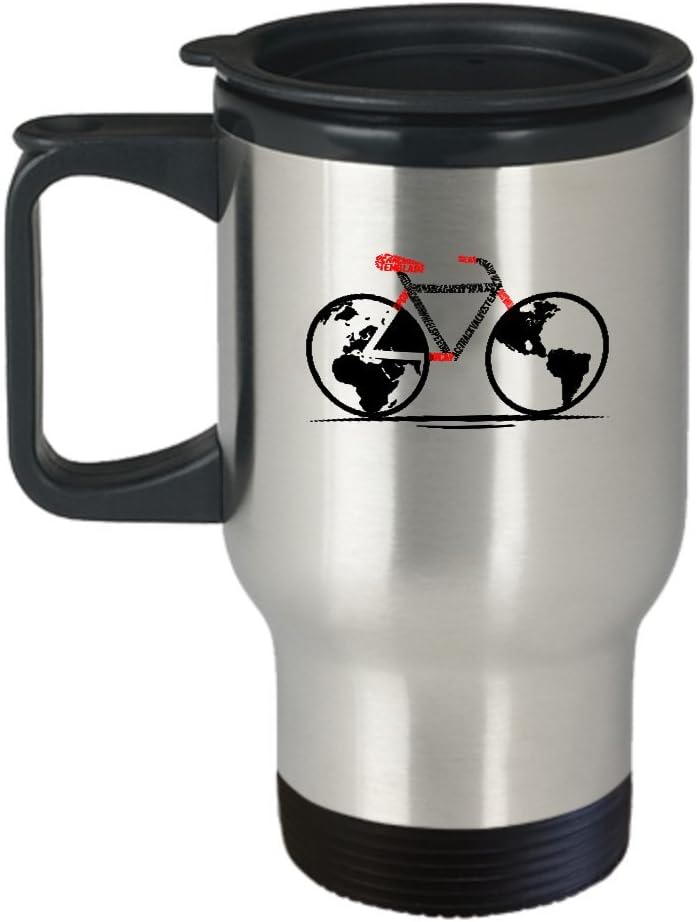Bicycle Coffee Travel Mug Cool Cyclist Gift 14 Oz