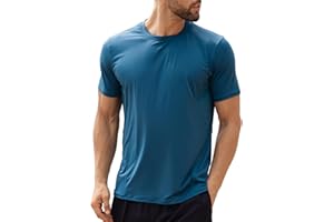 ANGEL SEASON Men's Rash Guard Swim Shirts UPF 50+ Short Sleeve Fishing Quick Dry Beach-Recommended Larger one