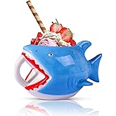 Shark Mug Ceramic 20 oz, 3D Ocean Coffee Mug Latte Cereal Tea Cup Cute, Novelty Decorative Serving Bowl, for Shark Lover Gift, Blue