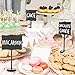 MyGift Set of 3 Tabletop Black Chalkboard Signs with Round Metal Stand, Double Sided Frameless Curly Bracket Edge Message Boards, Small Vintage Wedding Table Signage