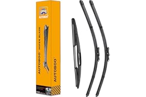 AUTOBOO 20+20 Windshield Wipers Blades for Ford Escape 2012 2011 2010 2009 2008 with 12 Rear Blade Original Equipment Replacement- I&L Pinch Tab (Pack of 3)
