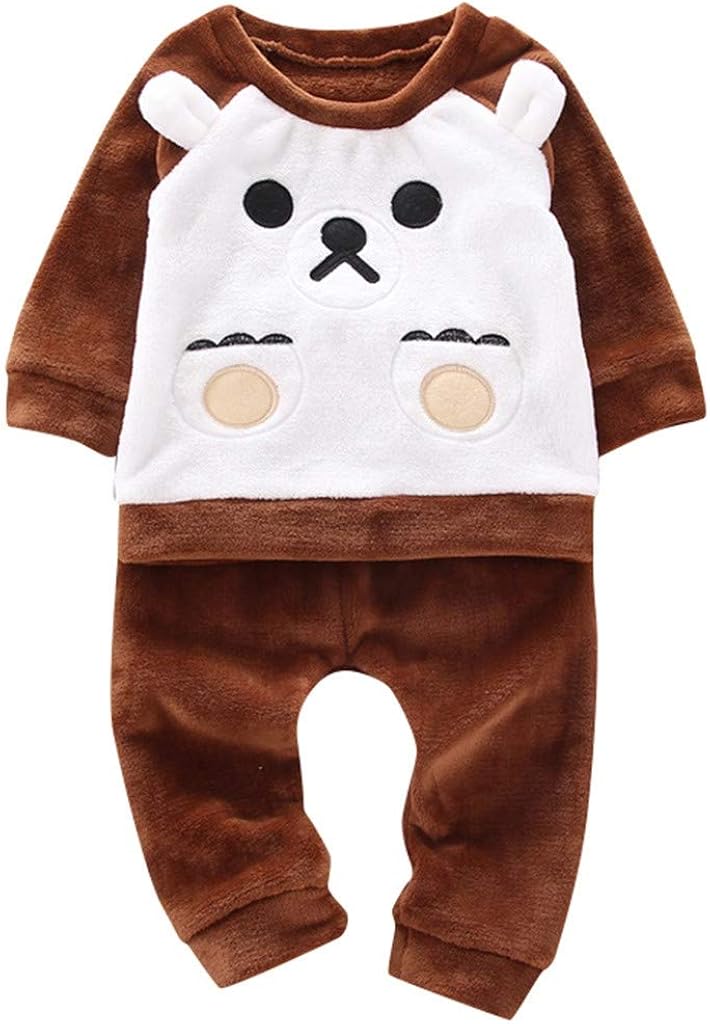 Labiuo 2pcs Pyjama Ensemble Bebe Garcon Fille Hiver Chaud Pyjama Motif Dours Manches Longues Peluche Top Pantalon Vetements Ensemble Costume De Service A Domicile Pour 1 6 Ans Bebe Vetements Zwembaddebeemd Nl