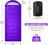 Coolzon Outdoor Sleeping Bag 3-4 Seasons Purple Ultralight Packable view 2
