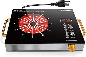 Disaenvir Single Burner Electric Cooktop - Countertop 1800W One Burner Electric Hot Plate, 110V Plug in Portable Stove with Timer, Safety Lock, Small Ceramic Stove for RVs, Apartment, Dorms, Camping