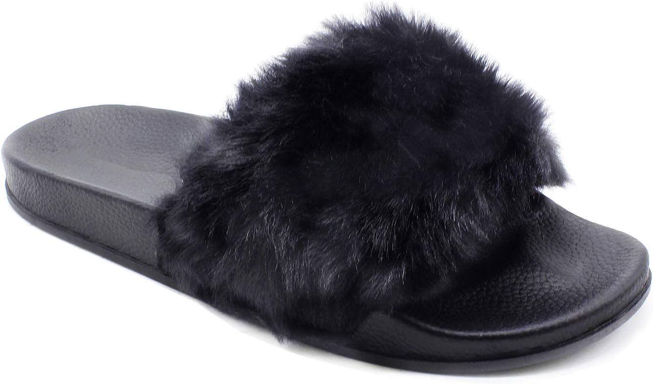 Adorllya Womens Slippers, Cute Fuzzy FILP Flops Slides Comfortable Fur Slippers for Women