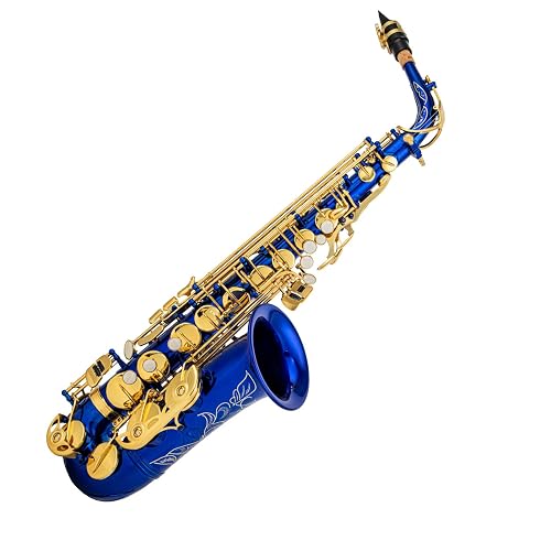 Btuty Eb Alto Saxophone Brass E Flat Sax Blue Saxophone 802 Key