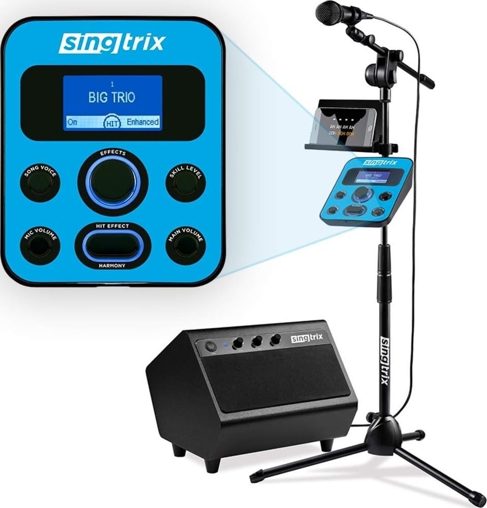Singtrix Portable Karaoke Machine On Shark Tank, Kids & Adults, All-In-One Karaoke System, 350+Voice Effects & Autotuning, PA Speaker, Party Bundle, Karaoke Microphone, Use Free YouTube Karaoke Songs