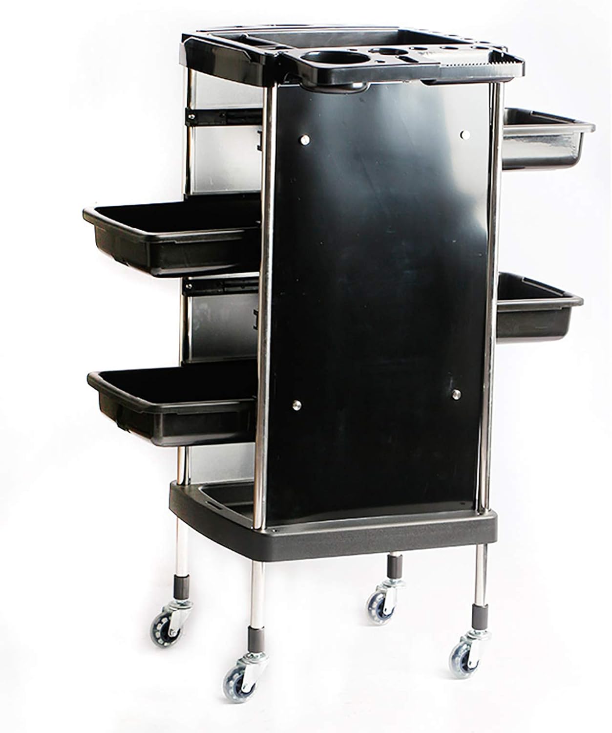LJJ Rolling Cart with 4 Wide Drawers and Tool Holder Barber Storage Organizer Utility Cart for Spa Hairdresser Shop: Home & Kitchen