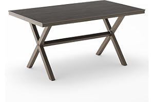 Cozyman Outdoor Dining Table for 6, HDPS and Aluminum Material, 3-Year Warranty, Patio Dining Table with X-Legs, Weather Resistant Dining Tables for Yard, Garden, Patio, and Lounge, Slate Gray