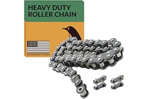 PGN BEARINGS PGN #60 Heavy Duty Roller Chain - 10 Feet + 2 Free Connecting Links - #60H - 159 Links