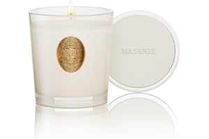 M&SENSE Natural Soy Candle | Vanilla Dream & White | 9.2 oz, 50H Burn Time | Luxury Scented Candle for Relaxation, Gifting, Home Décor | Ideal for Bedroom, Office, Party Ambiance