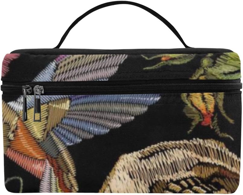 Head Skull Mexico America Style Large Capacity Size Lazy Cosmetic Bag Makeup Organizer Train Toiletry Lunch Box Case For Girls Teen Women Travel With Clear Zipper And Handle Single Layer