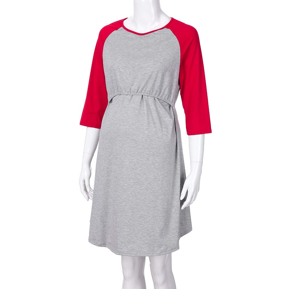 Maternity Pajamas Cotton Clothes Breastfeeding Nightgown Elegant Splicing Dress Pregnancy Woman Maternity Dresses Maternity Costume Clothing Winter Pregnant Dress Kids Furniture Kolenik Armoires Dressers