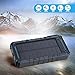 Solar Charger, Soluser 13500mAh Premium Solar Power Bank Dual USB Backup Battery Pack Charger, Outdoor Portable Solar External Battery Charger 2 Led Flashlight for Hiking, Camping, More