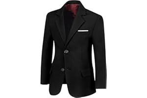 SaiLiiny Blazer for Boys Coat One-Button Jacket Blue Suit for Kids Slim Fit Suits with Lapel Formal Blazer