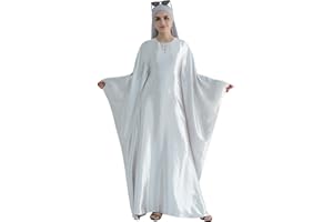 khalat Abaya Muslim Dress Women Satin Prayer Dress Batwing Long Sleeve Middle East Arabian Robe with Hijab