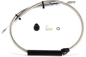 MoKitDora 41.5" Softail Upper Clutch Cable Extension Stainless Steel Braided for 2018-later Harley Heritage Low Rider Street Bob Breakout with 12" Handlebar, Chrome