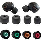 Soft Silicone Ear Tips for Sony WF-1000XM5 Earbuds Replacement Tips | 4 Pairs L/M/S/XS Replacement Tips for Sony Earbuds WF-1000XM5/XM4/XM3 Anti-Slip Sport Accessories, Black