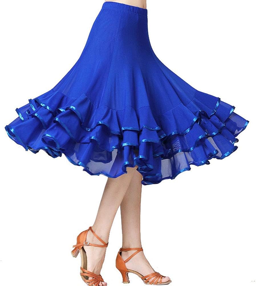 Dance Skirts Women Elegant Fashion Knee Length Pleated Modern Casual Skirt Solid Color Party