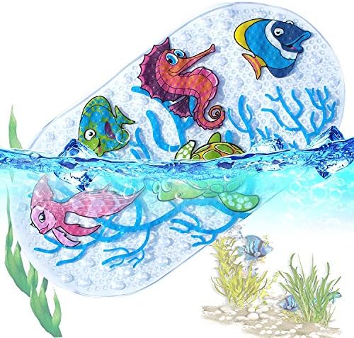 LLRY Non-Slip Baby Bath Mats and Shower Mat for Babies Kids,27 X 15.5inch,Fits Any Size Bath Tub (Mermaid)