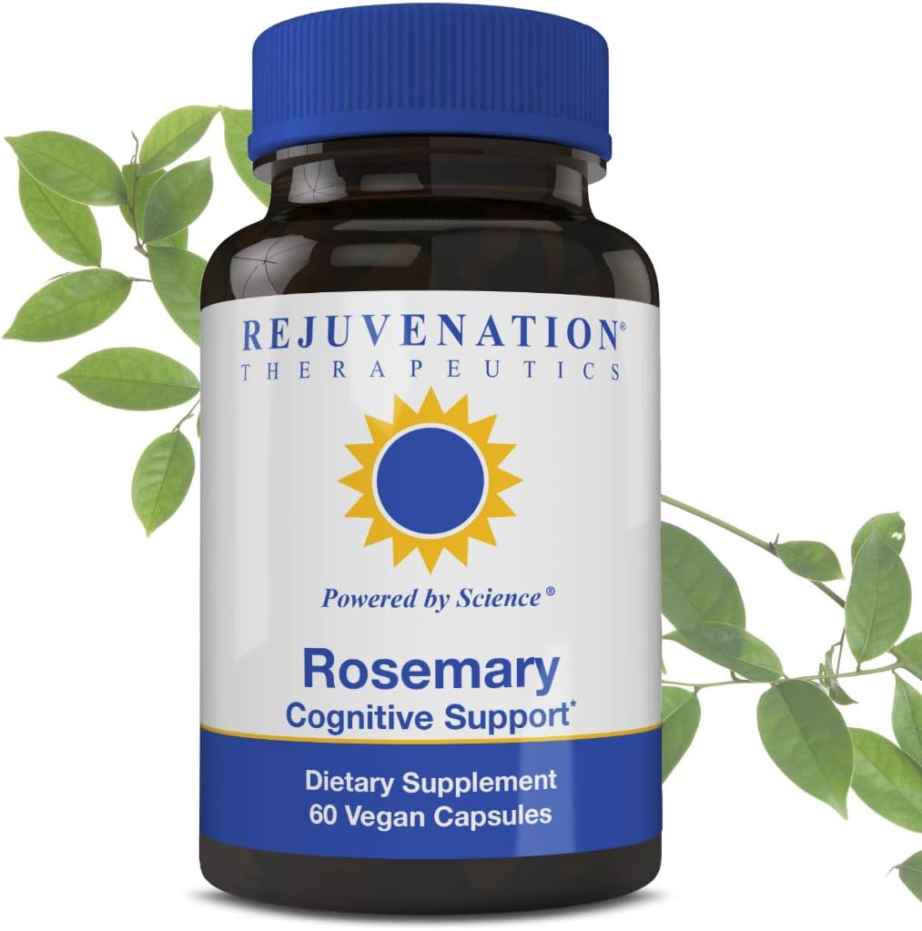 Rejuvenation Therapeutics Rosemary Extract | Happiness, Mood, Memory, Immune, Circulatory Support | Premium Organic, Vegan Friendly, Gluten Free, No Artificial Fillers