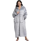 FUSSEDA Oversized Wearable Blanket Sweatshirt, Thick Warm Fleece Cozy Sherpa Hooded with Pockets and Sleeves Gift for Adult