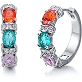 Soumimi 14K Gold Plated Crystal Hoop Earrings for Women, Lightweight Chunky Earrings for Women Hypoallergenic Jewelry Gift for Mom Wife