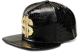 Hip Hop Hat,Flat-Brimmed Hat,Rock Cap,Adjustable Snapback Hat for Men and Women