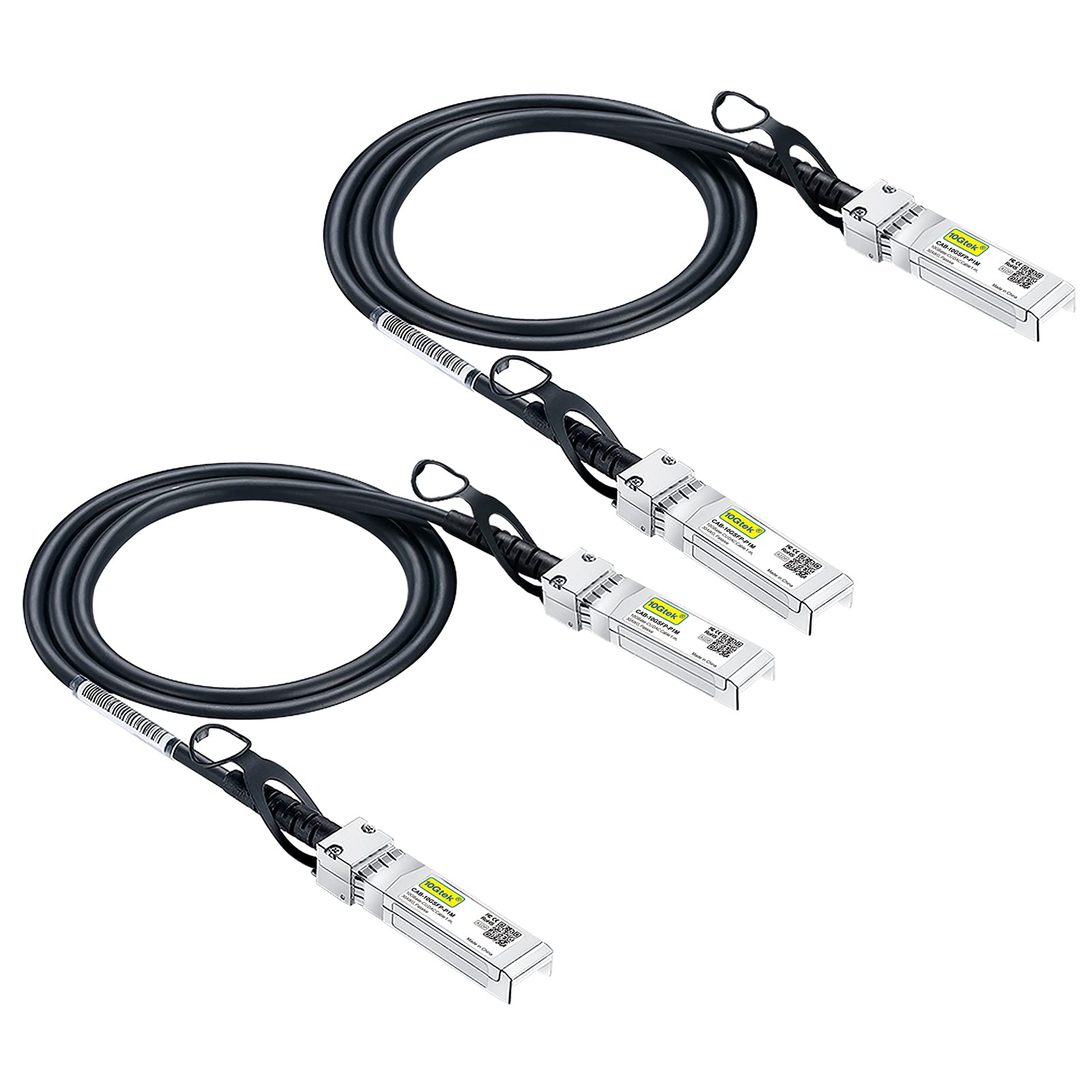 10Gtek [2 Pack SFP+ DAC Twinax Cable 0.5m(1.65ft), 10G Direct Attach Copper Patch Passive Cable for Cisco, Ubiquiti UniFi, TP-Link, Netgear, D-Link, Zyxel, Mikrotik and More