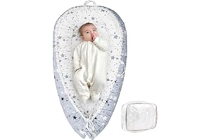 AIVERMEIL Baby Lounger - Newborn Lounger Cover Months 0-12 Months, Baby Lounger Cover Breathable & Soft Baby Nest Cover Co Sleeping Babies Essentials Gifts, Portable Infant Lounger Baby Floor Seat White