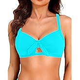 Tempt Me Women Bikini Tops Push Up Swim Top Front Tie Knot Bathing Suit Top Only