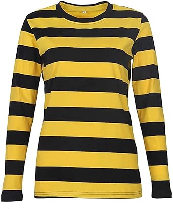 Smile Fish Women S Long Sleeve Striped T Shirt Halloween Crew Neck Basic Wo Ist Waldo Amazon Co Uk Clothing