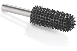 Kutzall Extreme Ball Nose Burr, 1⁄4" Shaft, Very Coarse - Woodworking Attachment for Bosch, DeWalt, Milwaukee, Makita. Abrasive Tungsten Carbide, 3⁄8" (9.5mm) Dia. X 1-1⁄2" (38.1mm) Length BNX-12X112C