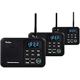 Wuloo Intercoms Wireless for Home 1 Mile Range 22 Channel 100 Digital Code Display Screen, Wireless Intercom System for Home House Business Office, Room to Room Intercom Communication(3Stations Black)