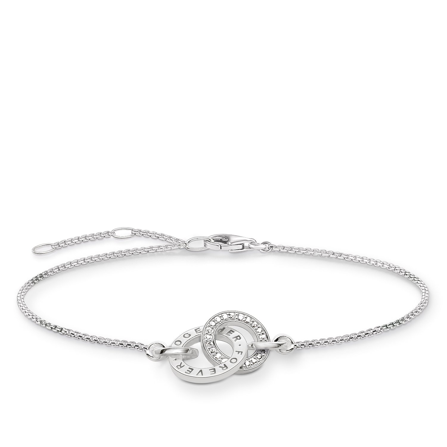 Thomas Sabo Women Bracelet Together Forever Zirconia 925 Sterling Silver A1551-051-14-L19,5V