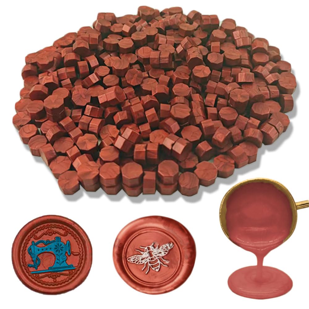 Ioggster 560 Pcs Octagon Wax Beads for Wax Seals - Wedding & Party Invitations (New Wine Red)
