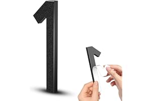 6 inch Adhesive House Numbers for Outside, Black Address Numbers for House, Modern Floating House Numbers for Outside, Easy t