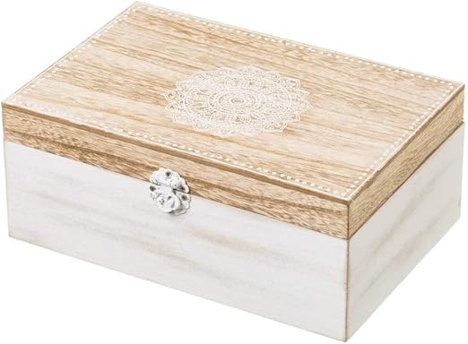 Caja de infusiones de madera blanca moderna para cocina Arabia - LOLAhome: Amazon.es: Hogar