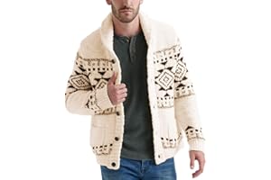 Esobo Men's Shawl Collar Cardigan Sweater Multi-Color Button Down Knitted Sweaters with Pockets