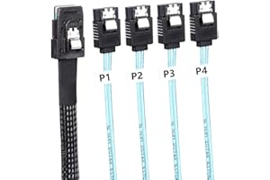 0.5m Internal Mini SAS SFF-8087 Male to 4 SATA Forward Breakout Female Cable,Hard Drive Data Transfer Cable 1.6feet