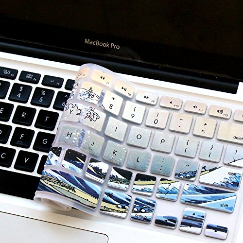 Masino Silicone Keyboard Cover Skin for 2015 or Old Version MacBook Air 13" MacBook Pro with/Without Retina Display 13" 15" 17" inch Wireless Keyboard, Not Compatible with 2018 Air 13 (A1932) (Wave)
