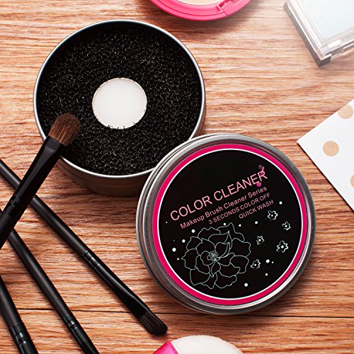 Zodaca [Duo Sponge] Brush Color Removal Sponge, Clean Makeup Brushes Easily/Swiftly Switch To Next Color/Remove Shadow Color from Makeup Brushes, Perfect for wet eyeshadow application - Thumbnail 6