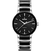 Rado - Centrix - Unisex Automatic Swiss Watch - 39mm Black Dial with Date - Silver &amp; Black High-Tech Ceramic Bracelet - R30018152