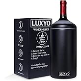 LUXYO Wine Bottle Chiller – Portable Insulated Champagne Cooler for 750ml Bottles, Stainless Steel Double Wall Bucket for Hosting, Gifts & Outdoor Use