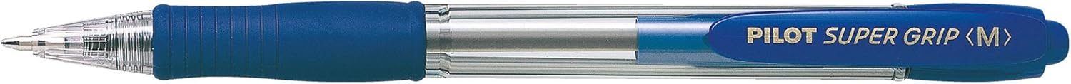 PILOT Super Grip Ballpoint Pen Set of 6 in M (Blue), 6 count (Pack of 1) - Image 3