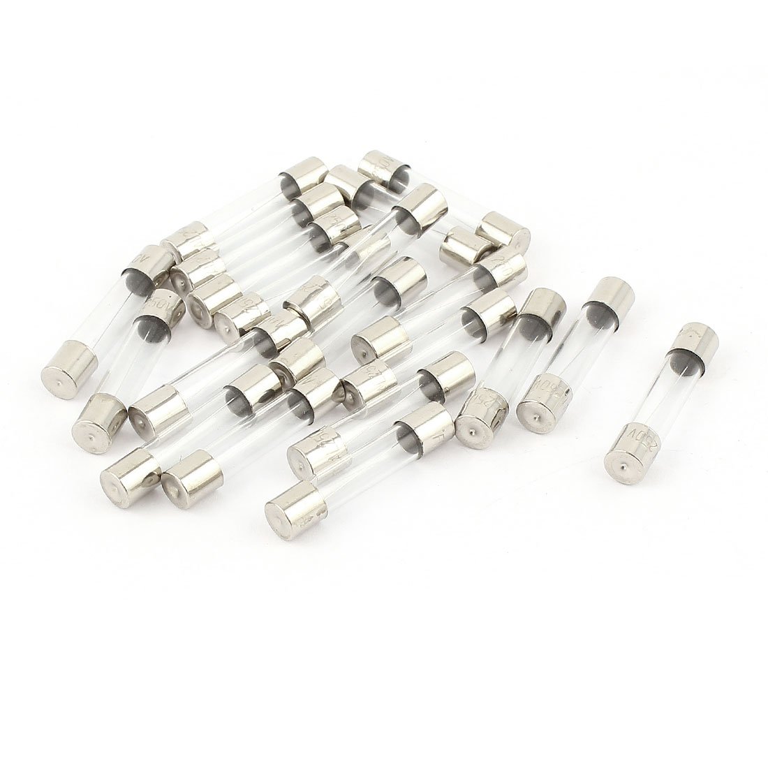 sourcingmap 20Pcs Quick Blow Fast Acting Cartridge Glass Tube Fuse 6x30mm 5A 250V