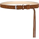 SANSTHS Women Western Cowgirl Belt Suede Belt with Tassel for Jeans Dresses Fashion Ladies Belts with Vintage Silver Buckle