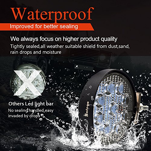 LED Pods 4 Inch Light Bar SAFEGO 2Pcs 27W Waterproof Flood Beam Cree Chips LED Bar Work Light Super Bright Off Road Light Driving Fog Lamp for Truck ATV UTV Jeep Boat Tractor Tacoma 4X4,1Year Warranty - Thumbnail 3