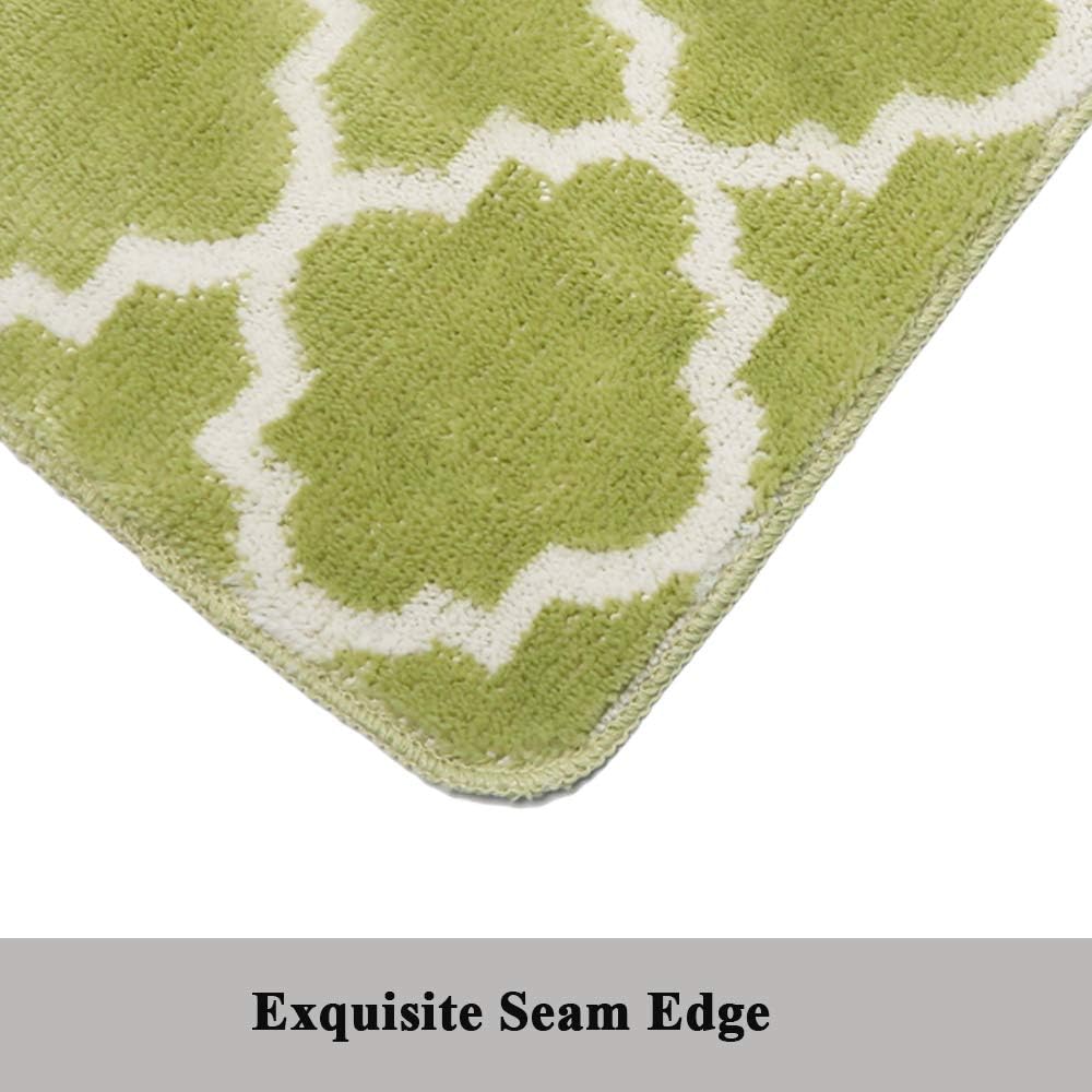 18x47+18x30 HEBE Kitchen Rug Set Non Slip Moroccan Trellis Kitchen Rug