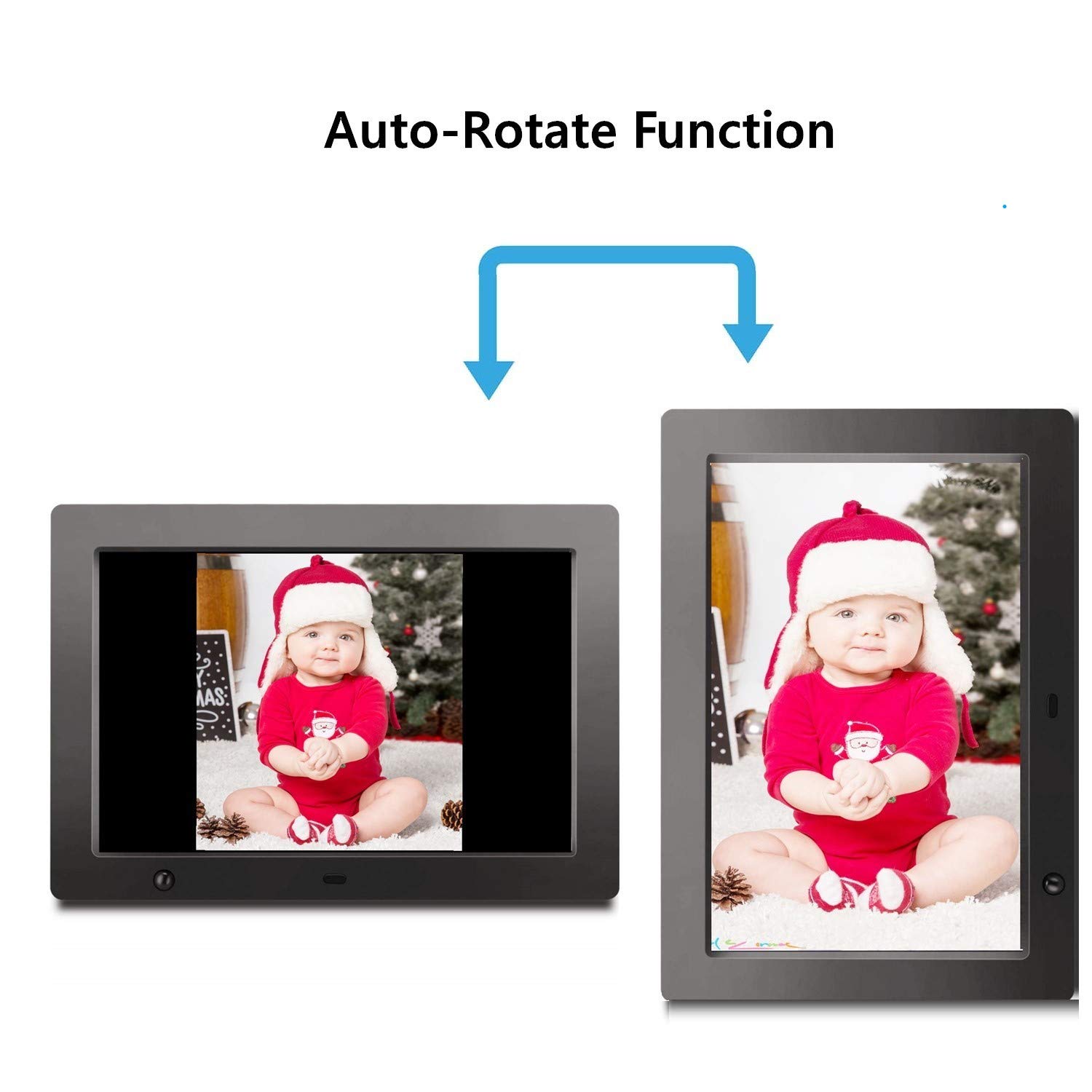 Digital Picture Frame 10.1 in, Digital Photo Frame Video Player with Motion Sensor Smart Electronics Picture Frame High Resolution 1024x768 IPS LCD/1080P 720P /Stereo/MP3/Calendar/Time/Remote Control
